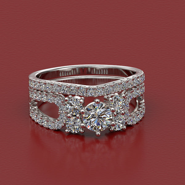 0.9ct Brilliant Diamond Gold Bridal Set - 01US40A